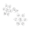 Hopeanapit, White Snowflake with CZ -valkoiset lumihiutalenapit