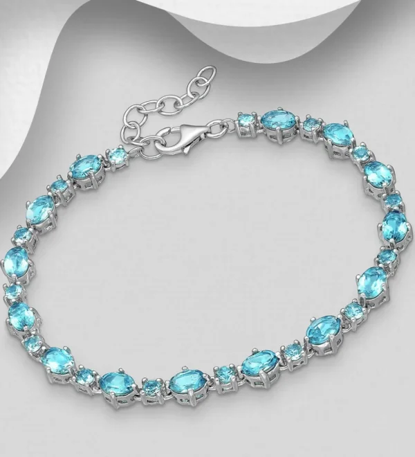 Hopearannekoru, PREMIUM COLLECTION | La Preciada Blue Topaz Bracelet