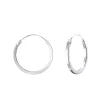 Hopearenkaat, Basic Flat 14mm Silver Hoops -sileät renkaat