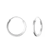 Hopearenkaat, Basic Flat 13mm Silver Hoops -sileät renkaat