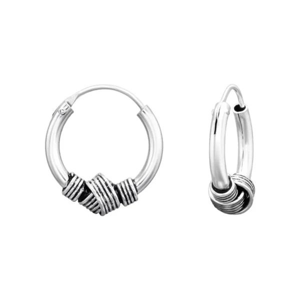 Hopearenkaat, Chunky Bali Hoops No.6 -kuvioidut renkaat