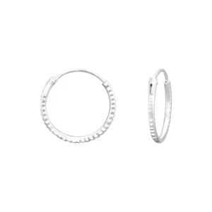 Hopearenkaat, Diamond Cut Silver Hoops -koristeelliset renkaat