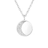 Hopeinen kaulakoru, Classic Round Silver Necklace with CZ