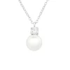 Hopeinen kaulakoru, Classic Pearl with CZ -klassinen helmi ja CZ