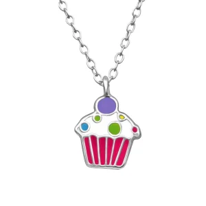 Hopeinen kaulakoru, Cup Cake (pinkki muffinssi)