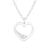 Hopeinen kaulakoru, Elegant Heart with CZ -elegantti sydän