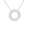 Hopeinen kaulakoru, Elegant Crystal Round Necklace