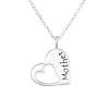 Hopeinen kaulakoru, Heart with text Mother (sydän)