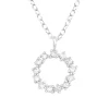 Hopeinen kaulakoru, High Quality Round Silver Necklace with CZ
