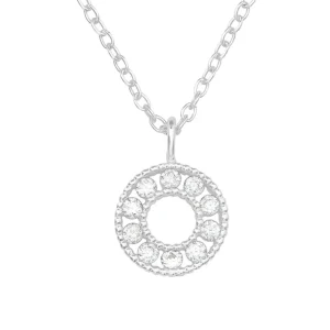 Hopeinen kaulakoru, High Quality Circle Necklace