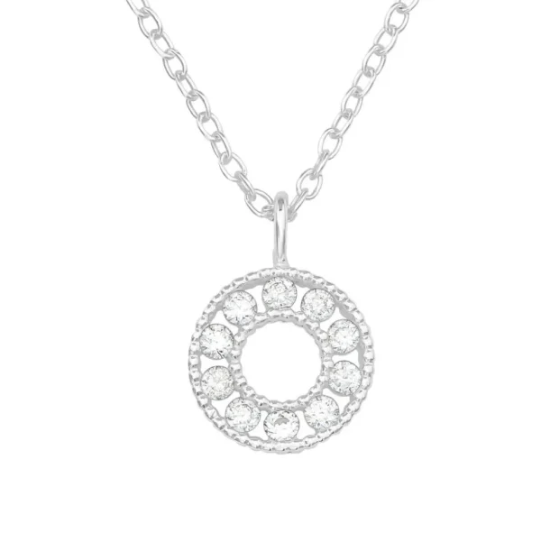 Hopeinen kaulakoru, High Quality Circle Necklace