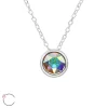 Hopeinen kaulakoru, LA CRYSTALE, Necklace with Crystals
