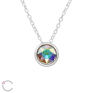Hopeinen kaulakoru, LA CRYSTALE, Necklace with Crystals