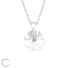 Hopeinen kaulakoru, LA CRYSTALE, Round Clear Crystal