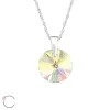 Hopeinen kaulakoru, LA CRYSTALE, Round Crystal in Clear AB