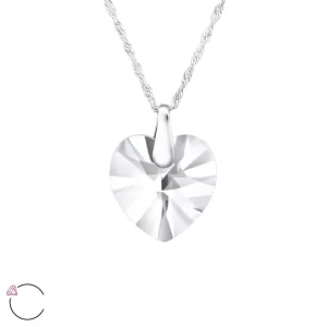 Hopeinen kaulakoru, LA CRYSTALE, Large Crystal Heart