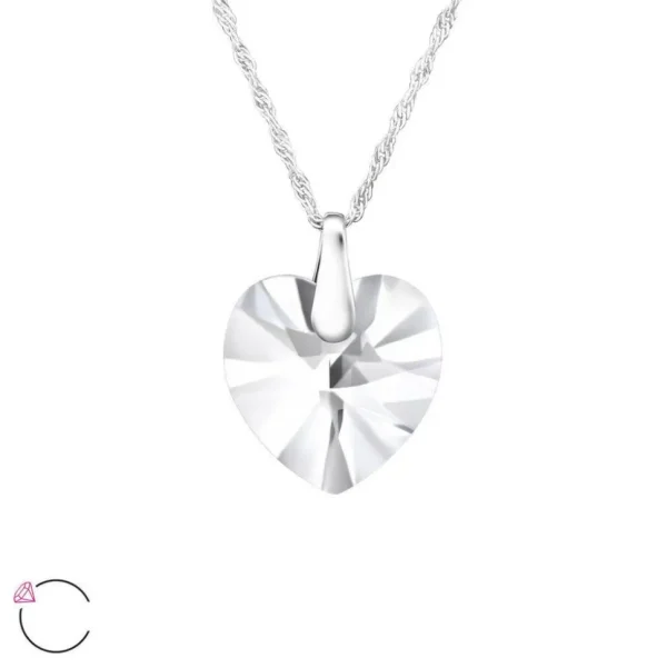 Hopeinen kaulakoru, LA CRYSTALE, Heart in Clear
