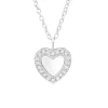 Hopeinen kaulakoru, Modern Heart with Cubic Zirconia