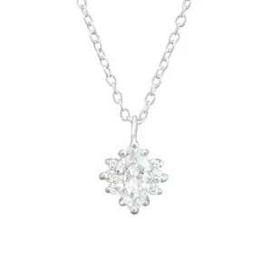 Hopeinen kaulakoru, Pretty Clear CZ Necklace