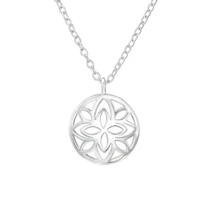 Hopeinen kaulakoru, Round Patterned Necklace