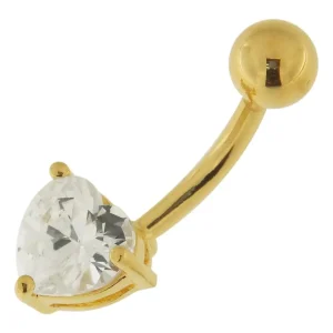 Hopeinen napakoru, Crystal Heart in Gold (eri pituuksia)