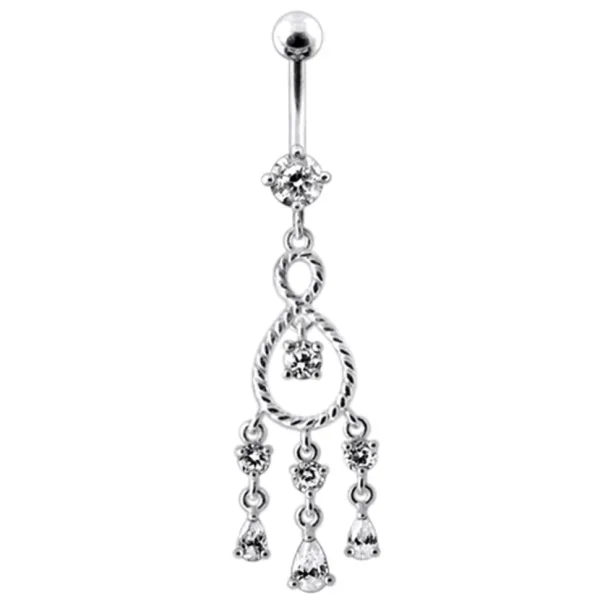 Hopeinen napakoru, Kirkas kristalli, Long Chandellier