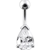 Hopeinen napakoru titaanivarrella, Crystal Teardrop (eri pituuksia)