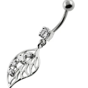 Hopeinen napakoru titaanivarrella, Classic CZ Dangle (eri pituuksia)