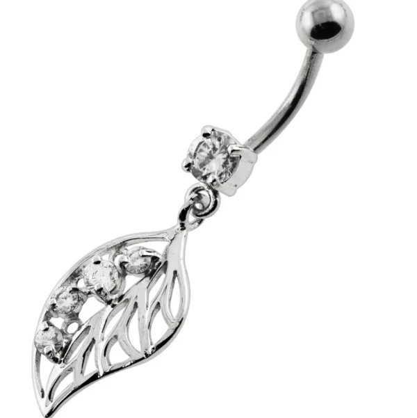 Hopeinen napakoru titaanivarrella, Classic CZ Dangle (eri pituuksia)