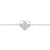 Hopeinen rannekoru, Pretty Heart with Cubic Zirconia