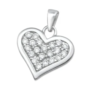 Hopeinen riipus, Heart with Cubic Zirconia(sydän kirkkailla kivillä)