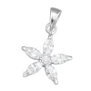 Hopeinen riipus, Lovely Flower Pendant with CZ