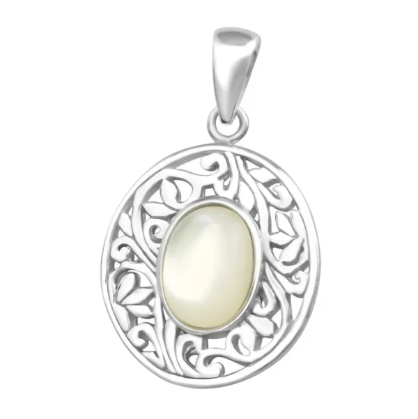 Hopeinen riipus, Romantic Oval Pendant -romanttinen ovaali riipus