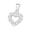 Hopeinen riipus, Romantic Heart Pendant CZ -romanttinen CZ sydänriipus
