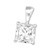 Hopeinen riipus, Simple Square Pendant with CZ