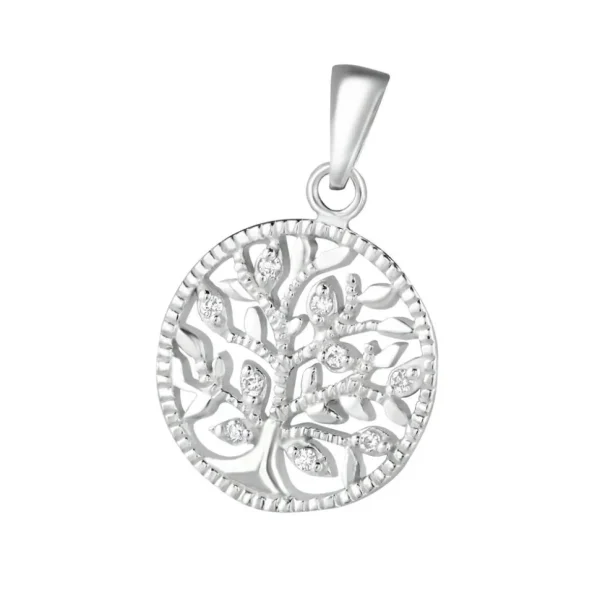 Hopeinen riipus, Tree of Life with Cubic Zirconia