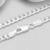 Hopeinen riipusketju, 3mm Rhodium Curb Chain 55cm -panssariketju