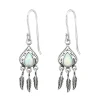 Hopeiset korvakorut, Antique Silver Dream Catcher in Fire Snow