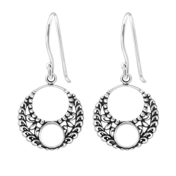 Hopeiset korvakorut, Bohemian Lace Circle (pitsi)