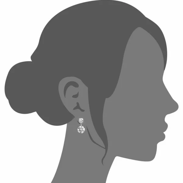 Hopeiset korvakorut, Classic Round Earrings with Cubic Zirconia