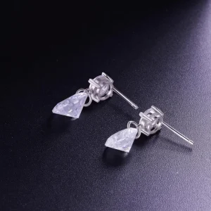 Hopeiset korvakorut, Classic Round Earrings with Cubic Zirconia