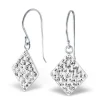 Hopeiset korvakorut, Crystal Diamond (kirkas kristalli)