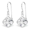 Hopeiset korvakorut, Cubic Zirconia neliö (pieni)