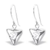 Hopeiset korvakorut, Kirkas Cubic Zirconia kolmio
