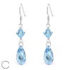 Hopeiset korvakorut, LA CRYSTALE, Teardrop in Turqoise