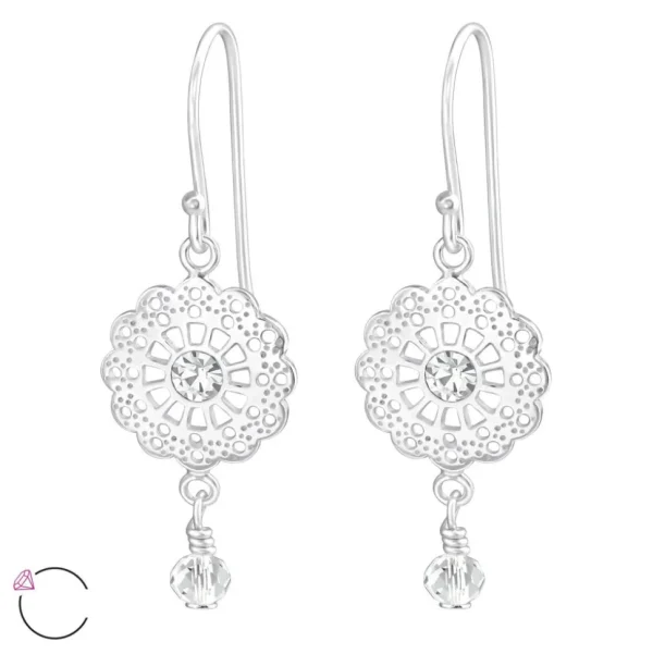 Hopeiset korvakorut, LA CRYSTALE, Crystal Lace