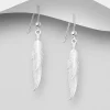 Hopeiset korvakorut, Matte Feathers -sulkakorvakorut