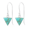 Hopeiset korvakorut, Small Triangle with Green Turqoise
