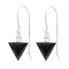 Hopeiset korvakorut, Small Triangle in Black Shell