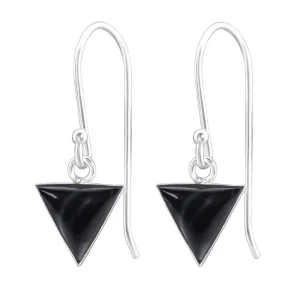 Hopeiset korvakorut, Small Triangle in Black Shell